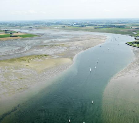 Luchtfoto van de Oosterschelde