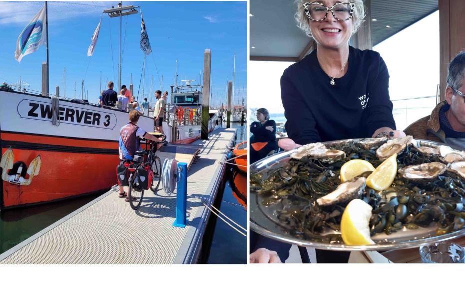 Zwerver3 en oesters eten in Yerseke